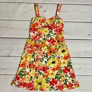 R&K Originals vintage 90s/Y2K floral sleeveless dress back zip padded size 4P